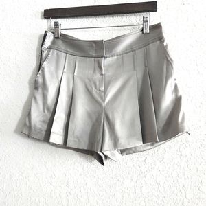 Alexander Wang Crome Silk Zipper Pleated Short